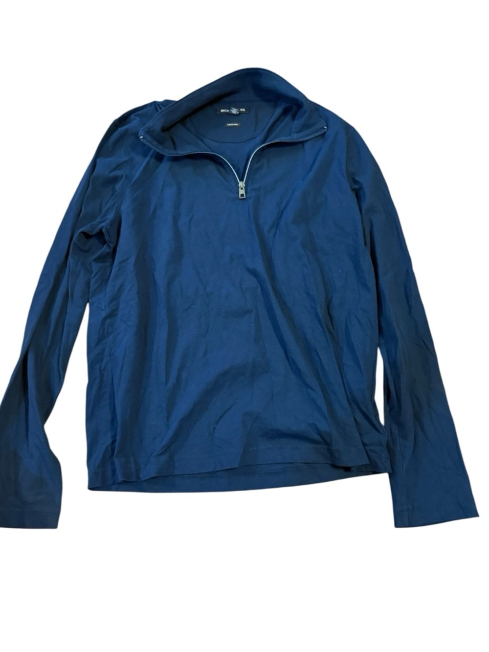 Michael Kors Dark Navy Stretch Zip-Front Top